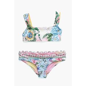 Agua Bendita Reversible Bikini Set Size S Floral Ombre Luxury Colombian Swimwear